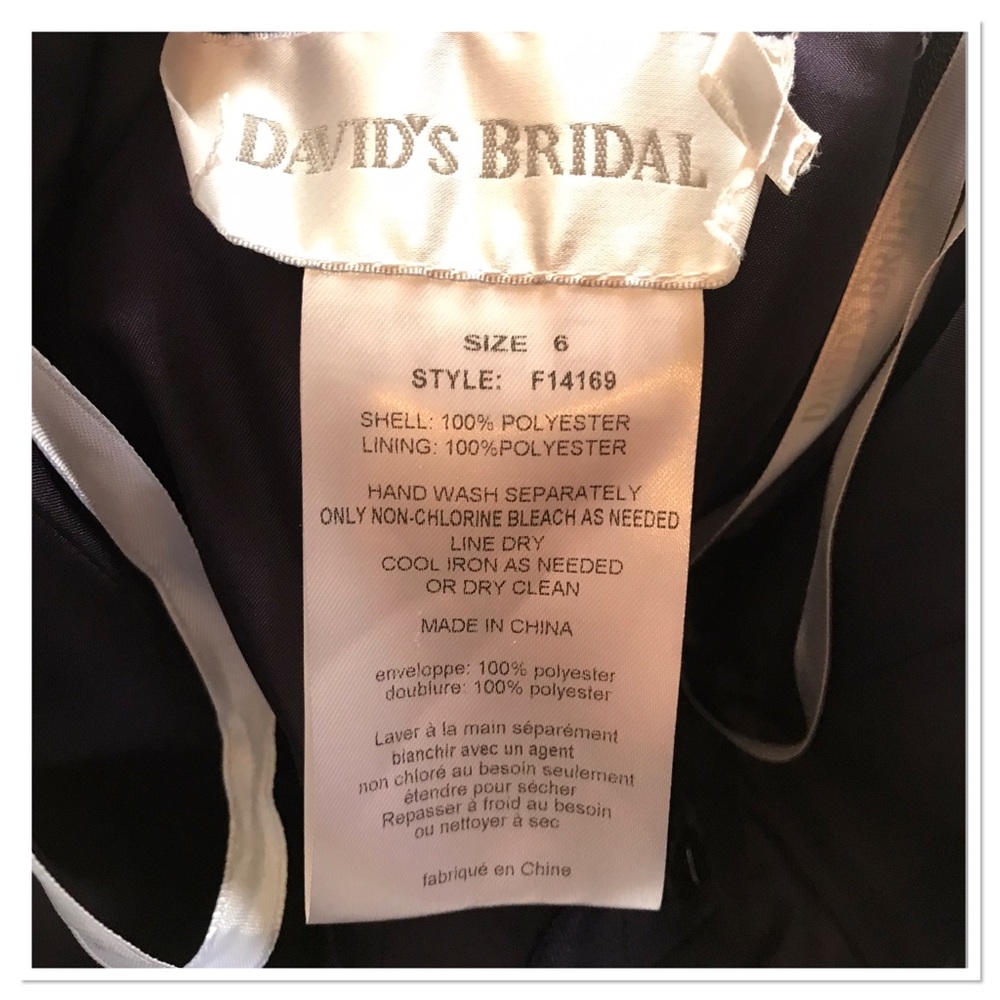 David’s Bridal Strapless Crinkle Chiffon Dress 6 - Picture 8 of 10